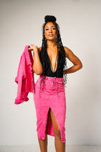 Load image into Gallery viewer, Bubblegum Pink Denim Skirt Set